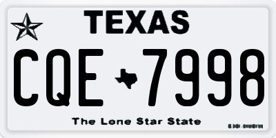 TX license plate CQE7998