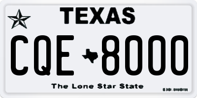 TX license plate CQE8000