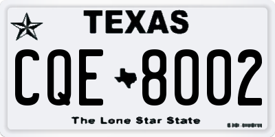 TX license plate CQE8002