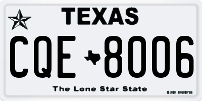 TX license plate CQE8006