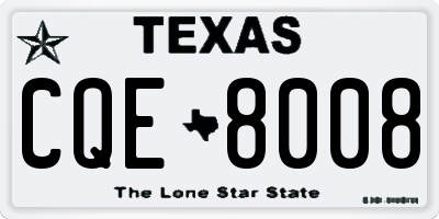 TX license plate CQE8008