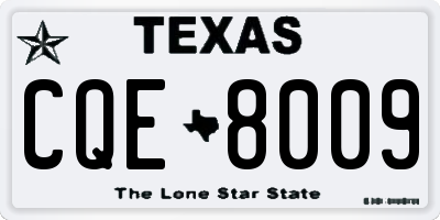 TX license plate CQE8009