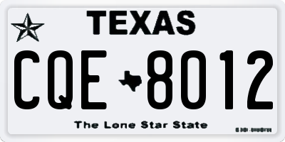 TX license plate CQE8012