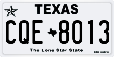 TX license plate CQE8013