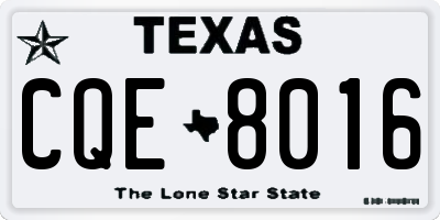 TX license plate CQE8016