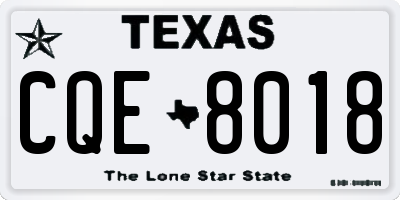 TX license plate CQE8018