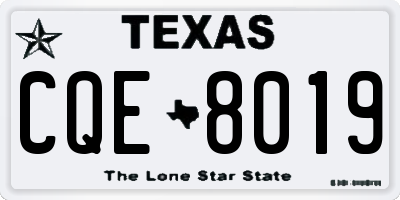 TX license plate CQE8019