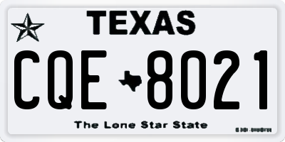 TX license plate CQE8021