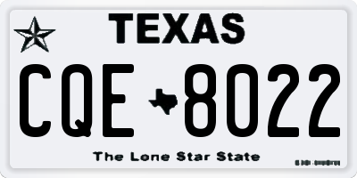 TX license plate CQE8022