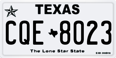 TX license plate CQE8023