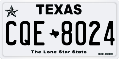 TX license plate CQE8024