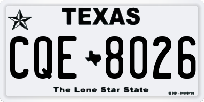 TX license plate CQE8026