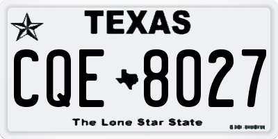 TX license plate CQE8027