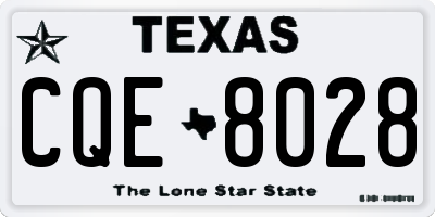 TX license plate CQE8028