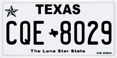 TX license plate CQE8029