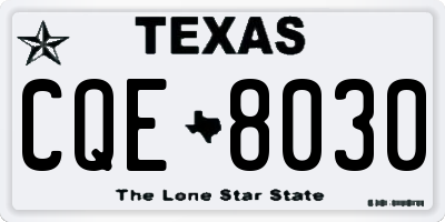TX license plate CQE8030