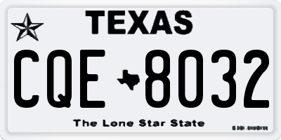 TX license plate CQE8032