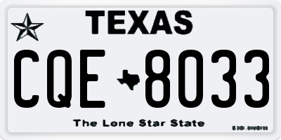 TX license plate CQE8033