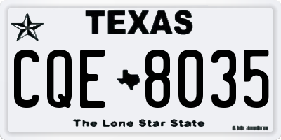TX license plate CQE8035