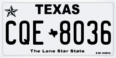 TX license plate CQE8036