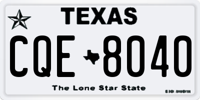 TX license plate CQE8040
