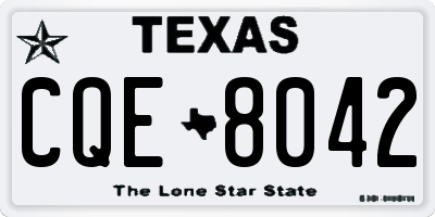 TX license plate CQE8042