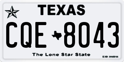 TX license plate CQE8043