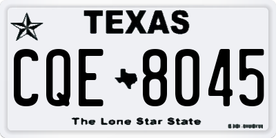 TX license plate CQE8045
