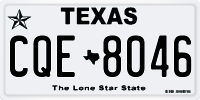 TX license plate CQE8046
