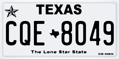 TX license plate CQE8049