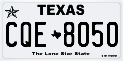 TX license plate CQE8050
