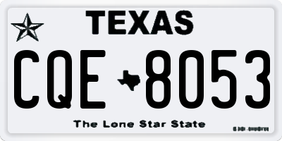 TX license plate CQE8053