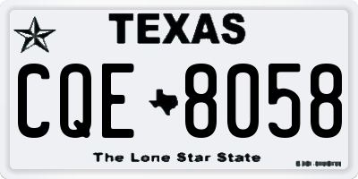 TX license plate CQE8058
