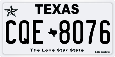 TX license plate CQE8076