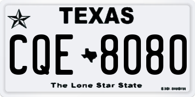 TX license plate CQE8080