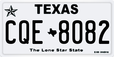 TX license plate CQE8082