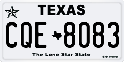 TX license plate CQE8083