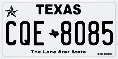 TX license plate CQE8085