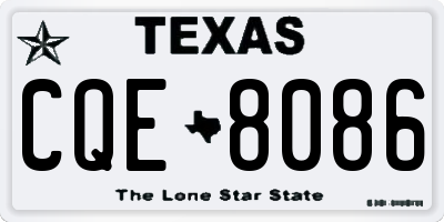 TX license plate CQE8086