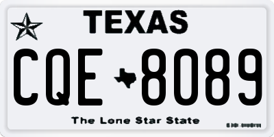 TX license plate CQE8089
