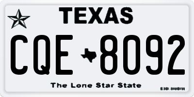 TX license plate CQE8092