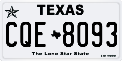 TX license plate CQE8093