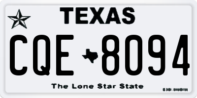 TX license plate CQE8094