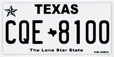TX license plate CQE8100