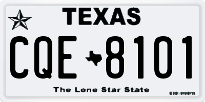 TX license plate CQE8101
