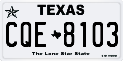 TX license plate CQE8103