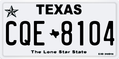 TX license plate CQE8104