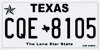 TX license plate CQE8105