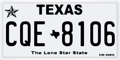TX license plate CQE8106