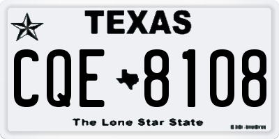 TX license plate CQE8108